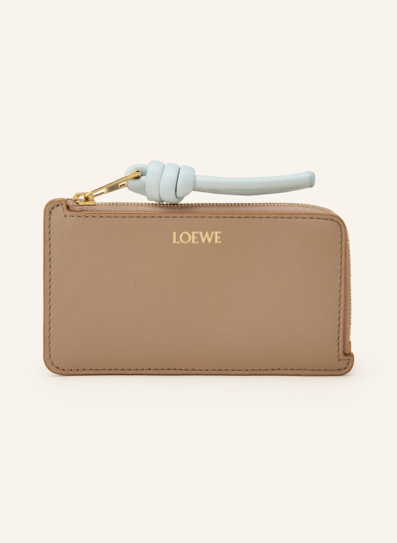 LOEWE Card case with coin compartment LIGHT BROWN