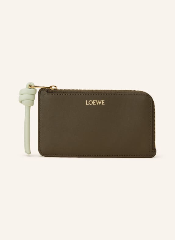LOEWE Card case with coin compartment DARK GREEN