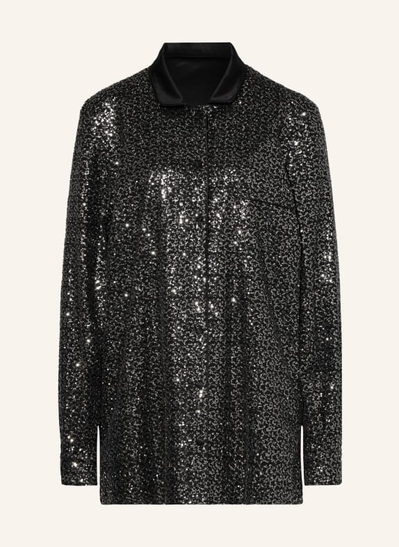 DOLCE & GABBANA Satin blouse with sequins BLACK