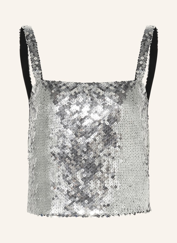 DOLCE & GABBANA Cropped top with sequins SILVER