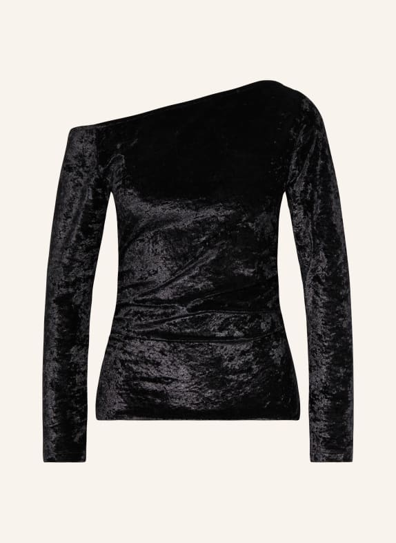 ENVII One-shoulder shirt ENCAR in velvet BLACK