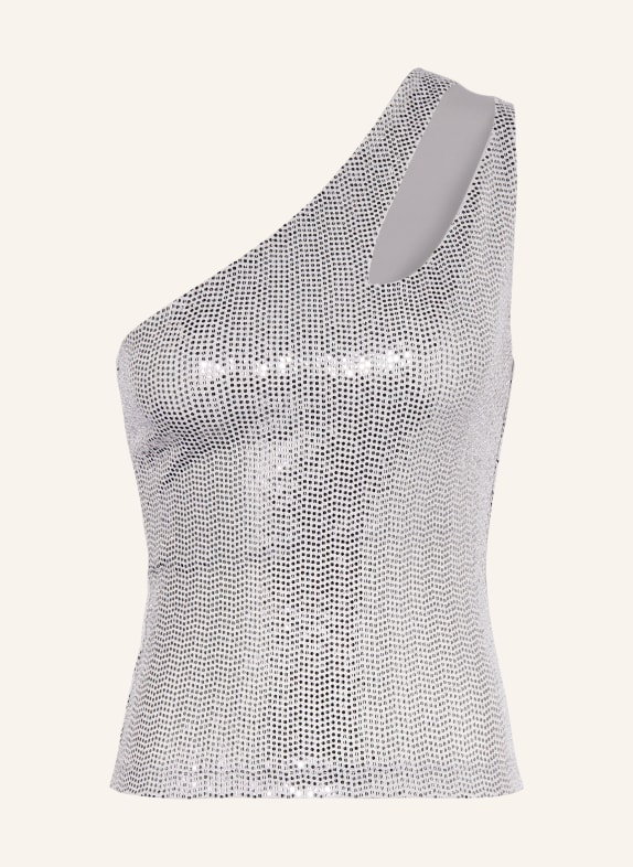 ENVII One-shoulder top ENPLUTO with sequins SILVER