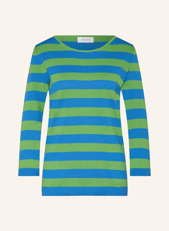 darling harbour Sweater with 3/4 sleeves NEON GREEN/ BLUE
