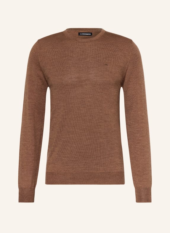 J.LINDEBERG Sweater made of merino wool COGNAC