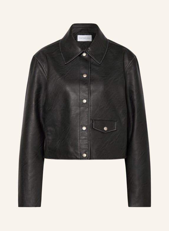 Calvin Klein Jeans Jacket in leather look BLACK