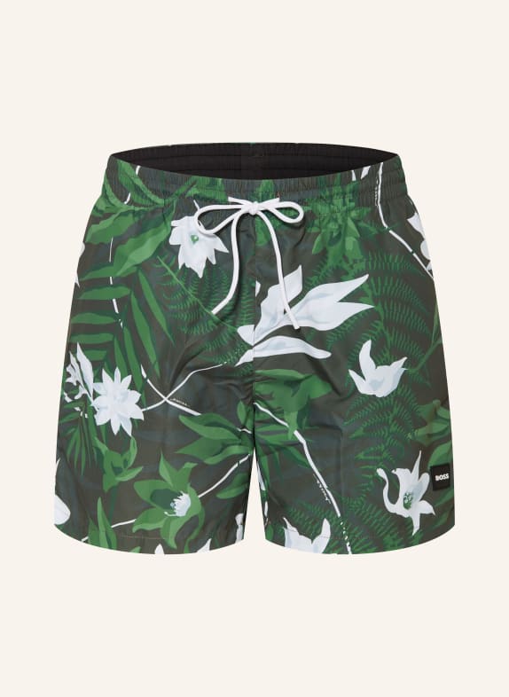 BOSS Swim shorts PIRANHA WHITE/ GREEN/ GRAY