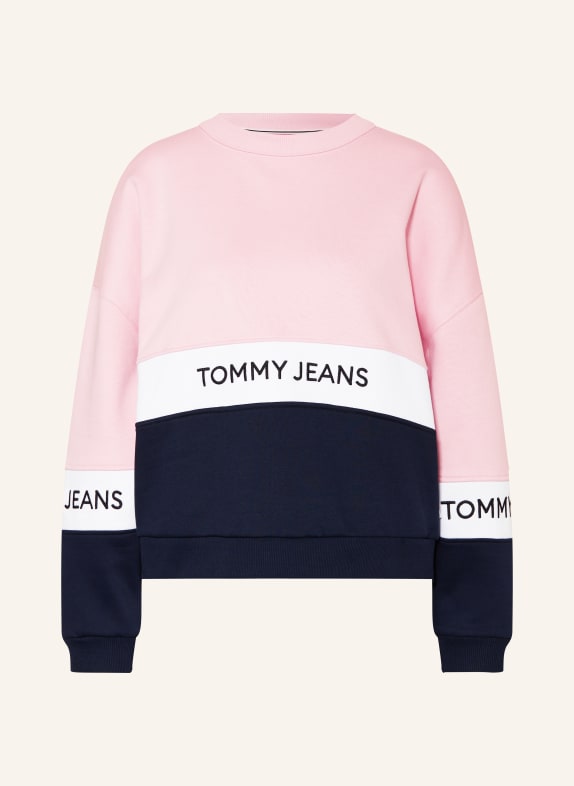 TOMMY JEANS Sweatshirt ROSA/ WEISS/ DUNKELBLAU