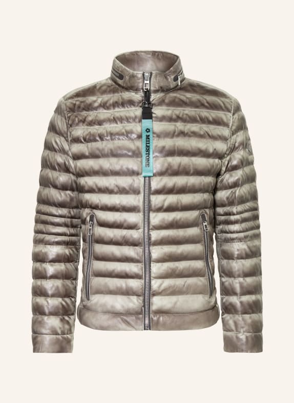MILESTONE Leather jacket MSCAVALLINO with SORONA® AURA insulation SILVER