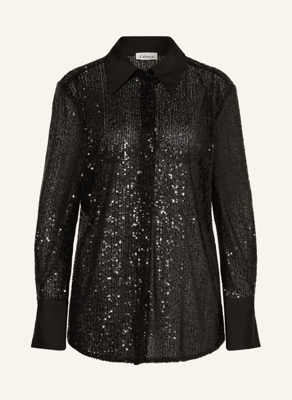 Grace Shirt blouse with sequins BLACK