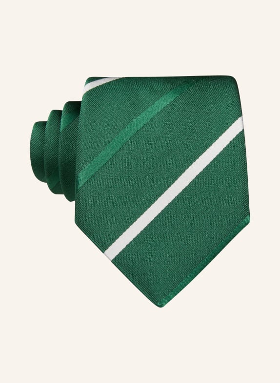 BOSS Tie with silk GREEN/ WHITE