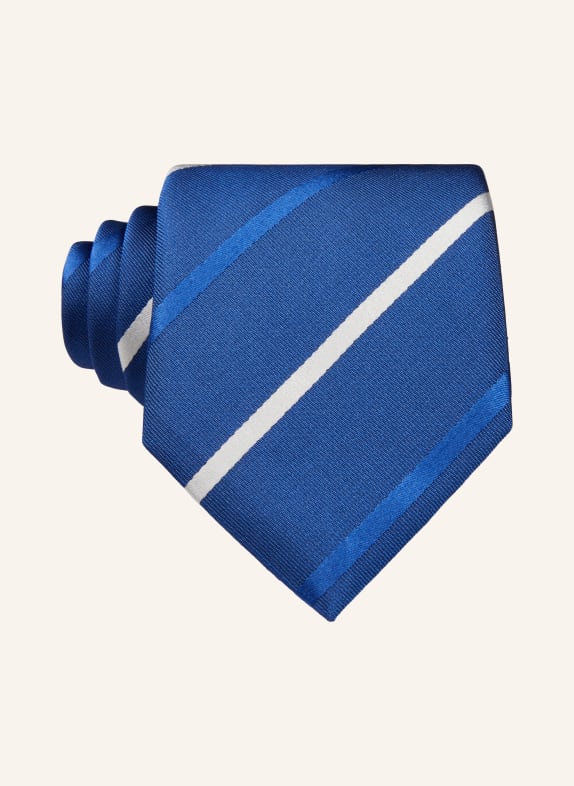 BOSS Tie with silk BLUE/ WHITE