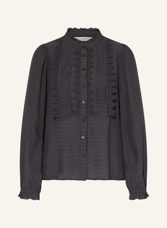 lollys laundry Shirt blouse ARIELLL with lace and ruffles BLACK