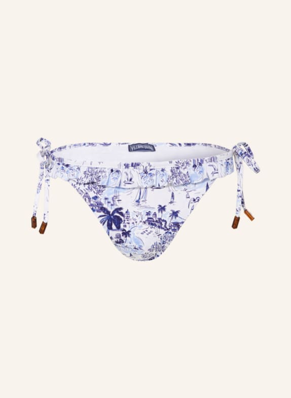 VILEBREQUIN Triangle bikini bottoms RIVIERA FLORLY WHITE/ DARK BLUE/ LIGHT BLUE