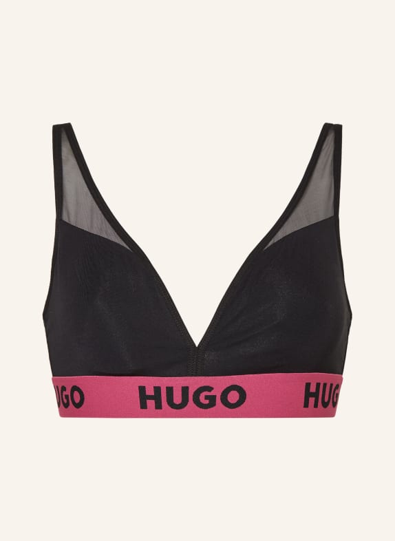 HUGO Triangle bra BLACK/ NEON PINK