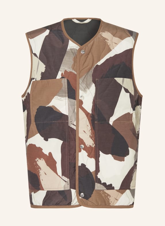 NORSE PROJECTS Quilted vest PETER DARK BROWN/ BROWN/ BEIGE