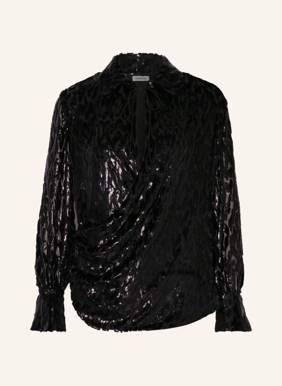 SIMKHAI Shirt blouse LUELLA with silk and glitter thread BLACK