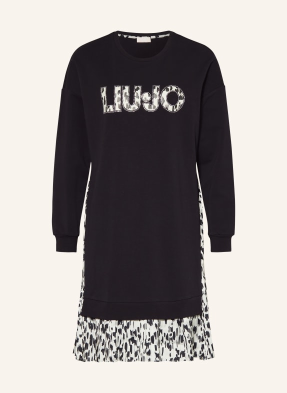LIU JO Sweater dress with decorative gems BLACK/ ECRU
