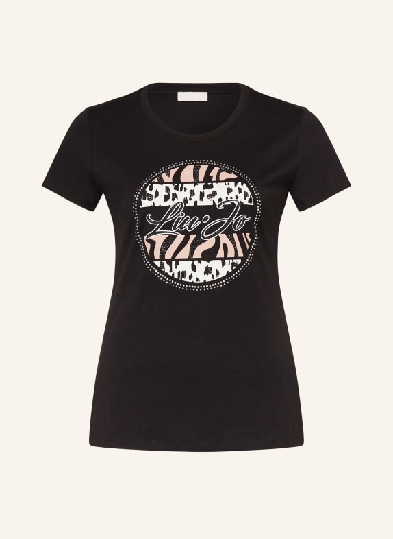 LIU JO T-shirt with decorative gems BLACK