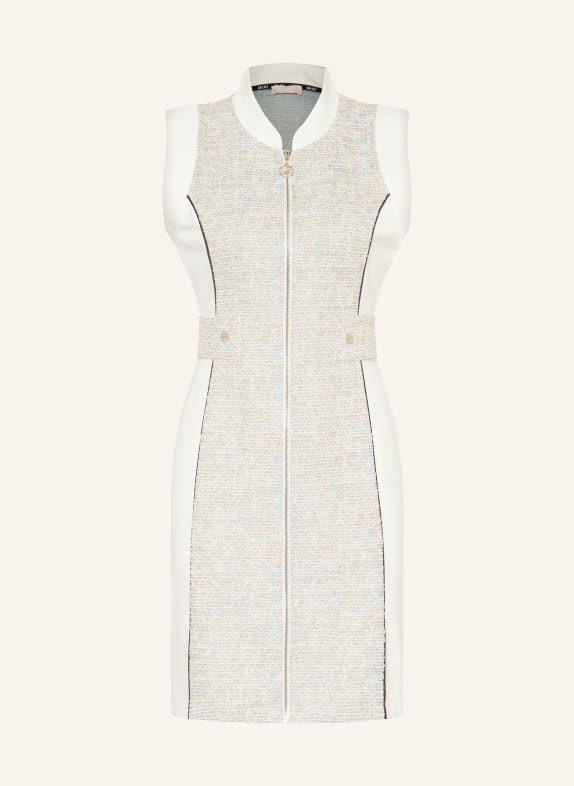 LIU JO Dress in mixed materials WHITE/ BEIGE/ LIGHT BLUE