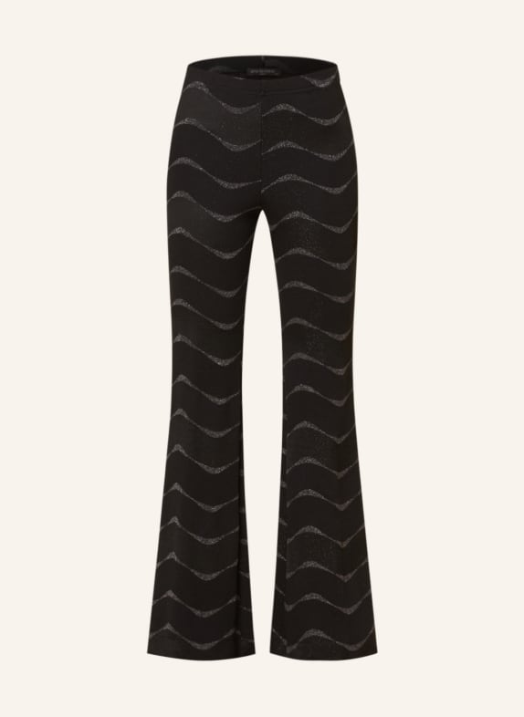 Ana Alcazar Jersey trousers with glitter thread BLACK