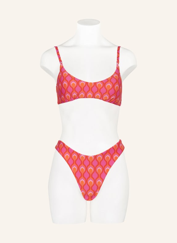 SEAFOLLY Brazilian bikini broekje BIRDS OF PARADISE om te keren ROZE / ROOD / ORANJE