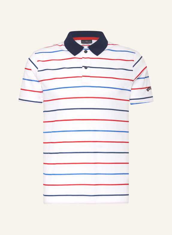 PAUL & SHARK Piqué polo shirt WHITE/ RED/ BLUE