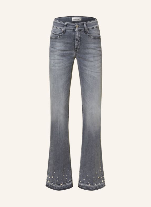 CAMBIO Flared Jeans PARIS mit Nieten 5241 feminin contrast used ope