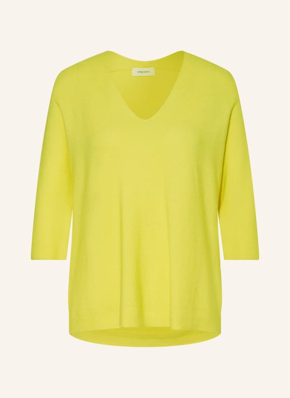 darling harbour Knit shirt with 3/4 sleeves YELLOW