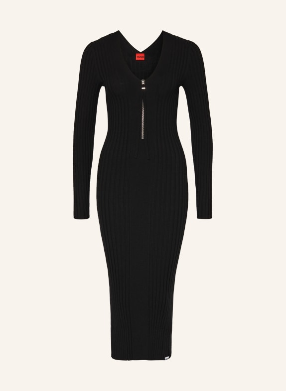 HUGO Knit dress SLEVETT BLACK