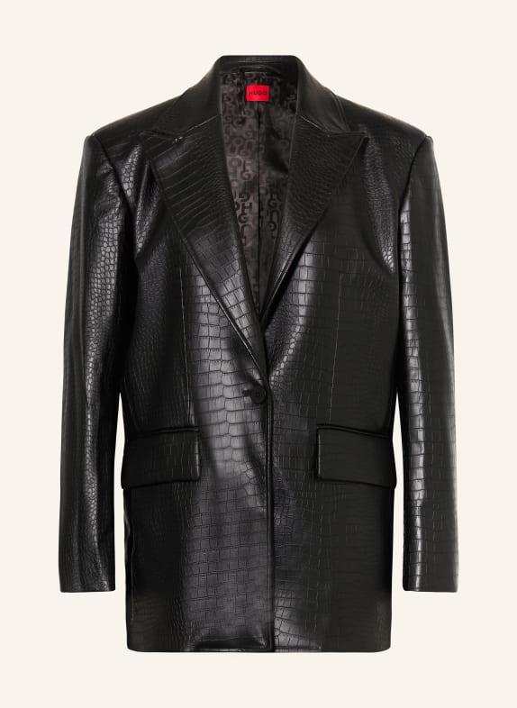 HUGO Blazer AMASALA in leather look BLACK