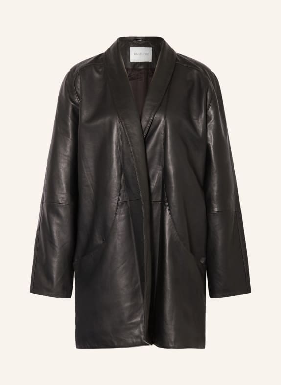 ENVELOPE 1976 Leather coat KELLY BLACK