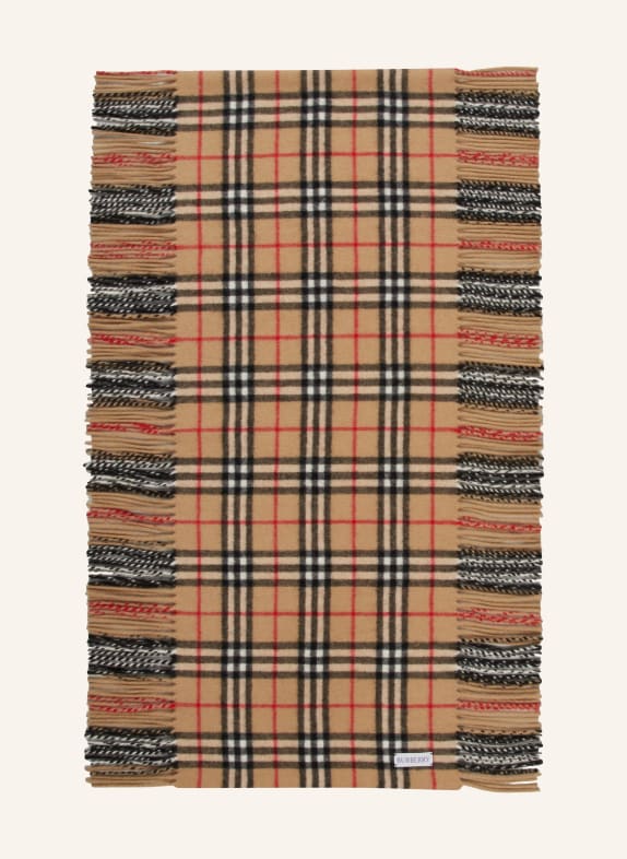 BURBERRY Cashmere scarf BROWN/ BLACK/ RED