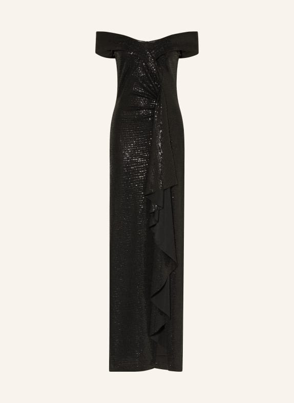 SWING Evening dress with sequins BLACK