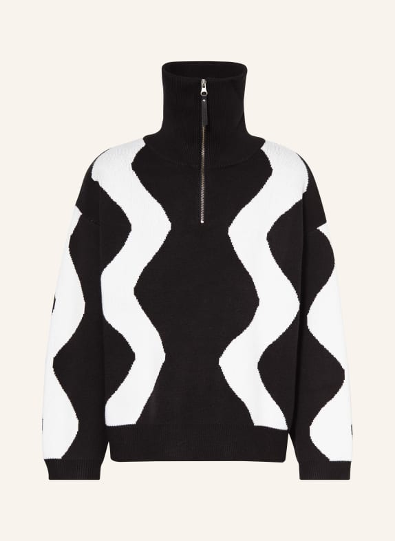 WRSTBHVR Half-zip sweater BILAL BLACK/ WHITE