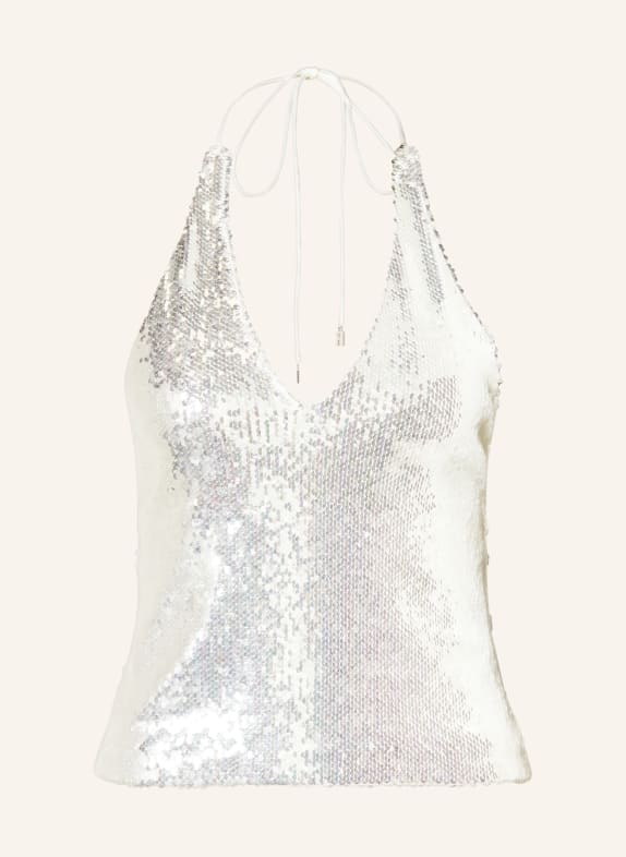ROTATE Cropped top with sequins SILVER
