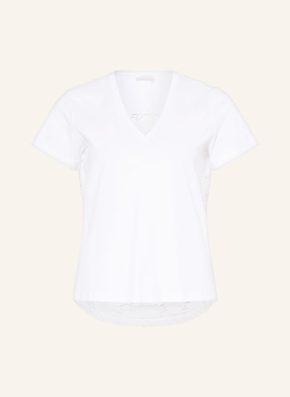 LIU JO T-shirt in mixed materials with lace WHITE