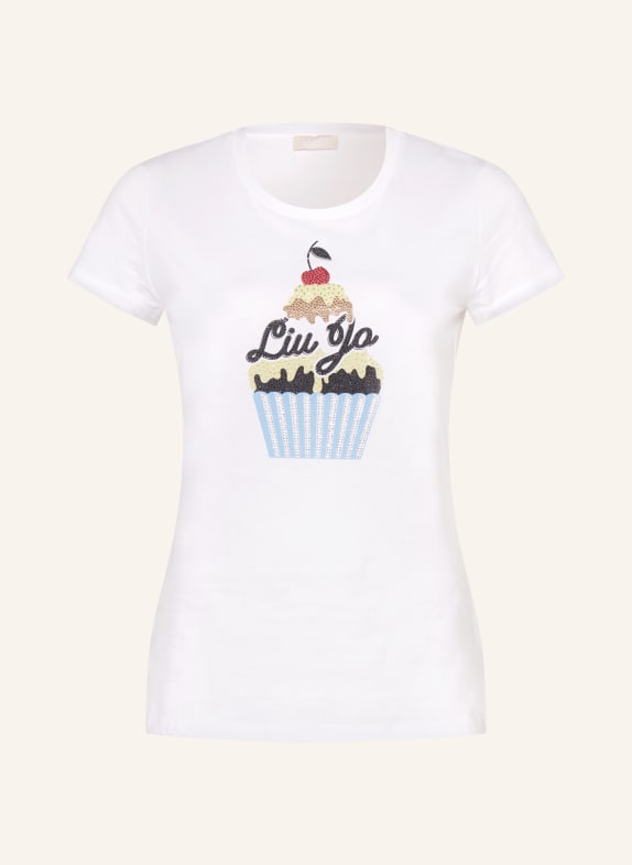 LIU JO T-Shirt mit Schmucksteinen WEISS