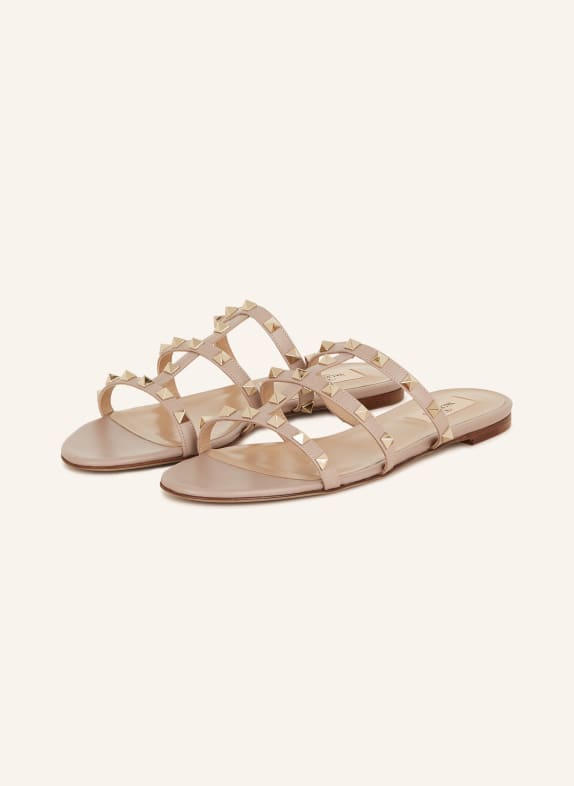 VALENTINO GARAVANI Slides ROCKSTUD with rivets ROSE/ GOLD