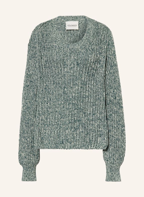 CLOSED Sweater WHITE/ DARK GREEN