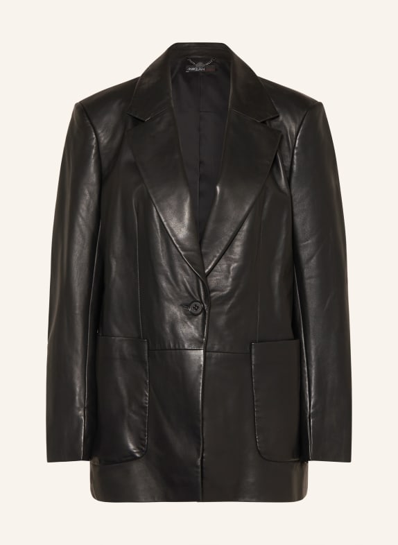 MARC CAIN Leather blazer BLACK