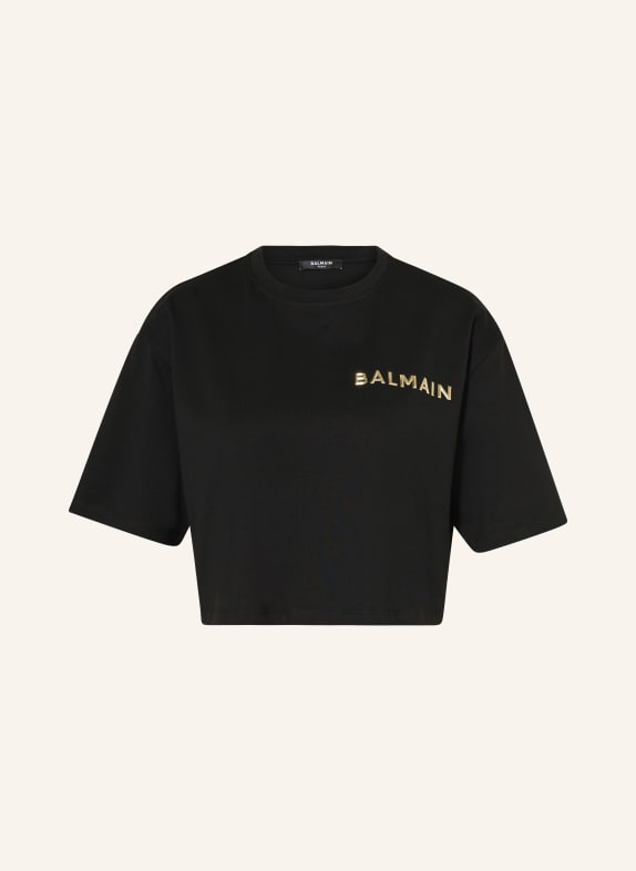 BALMAIN Cropped-Shirt SCHWARZ