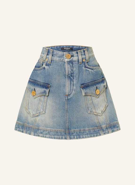 BALMAIN Denim skirt 6FF BLEU JEAN