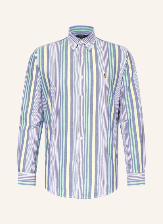 POLO RALPH LAUREN Oxford shirt custom fit YELLOW/ LIGHT BLUE/ MINT