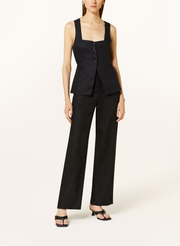 FAITHFULL THE BRAND Leinenweste MAYA SCHWARZ