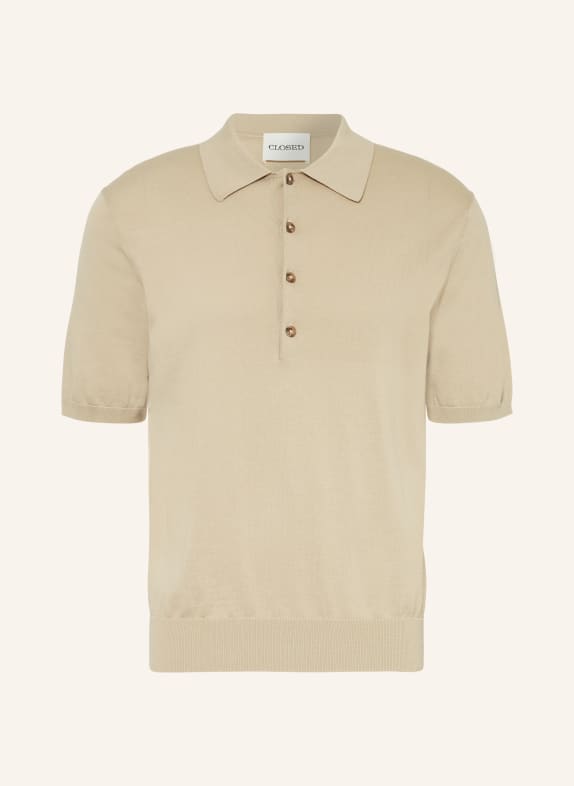 CLOSED Knitted polo shirt LIGHT BROWN
