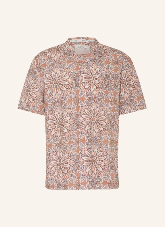 COLOURS & SONS Resort shirt comfort fit NUDE/ BROWN