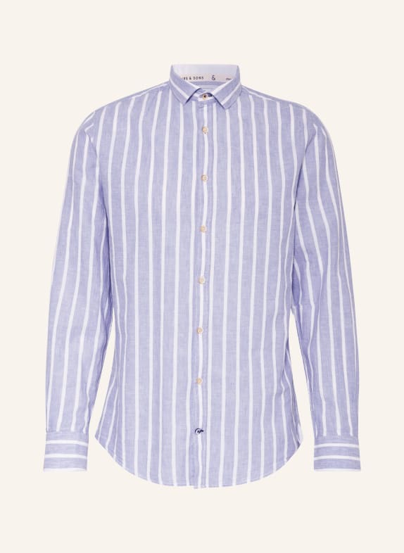 COLOURS & SONS Shirt comfort fit with linen LIGHT BLUE