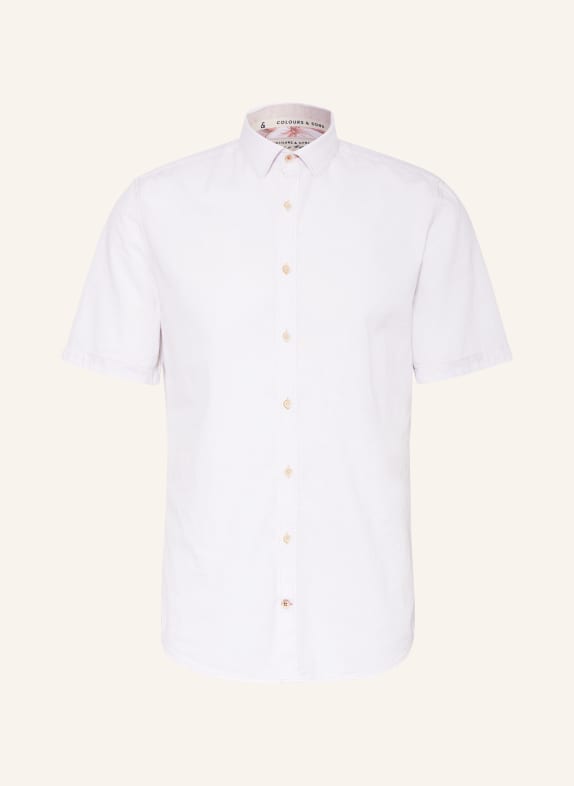COLOURS & SONS Short sleeve shirt regular fit with linen WHITE