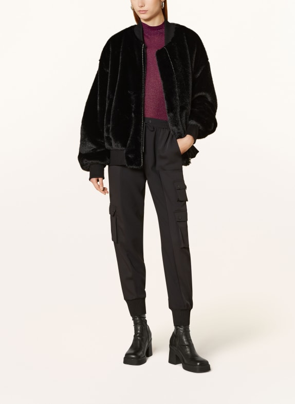 MEOTINE Kunstpelz-Blouson BIANCA SCHWARZ