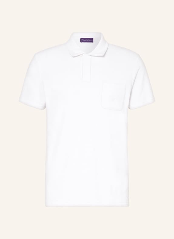 RALPH LAUREN PURPLE LABEL Terry cloth polo shirt WHITE